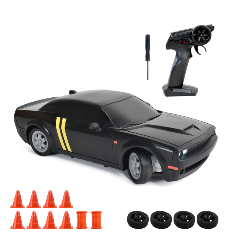 L.O.T CARS Shadow Remote Control Drifting Car, 4 wheel Drive, Multi-Mode LED Lights (Tarmac Black)